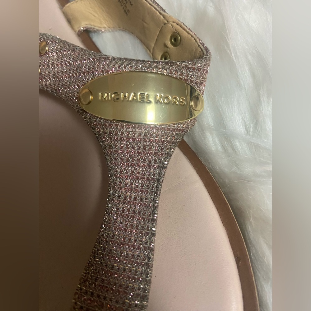 Michael Kors Gold Sparkle Sandals - Picture 7 of 9